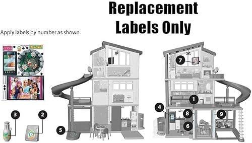 Miniatura 3 de Barbie Piezas de repuesto Dreamhouse - FHY73 - Etiquetas de repuesto - Hoja de pegatinas