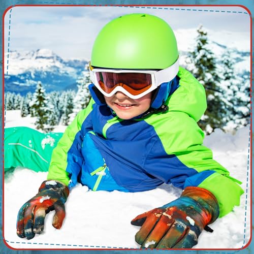 Image of Honoson 2 Pairs Kids Snow Gloves, Winter Waterproof