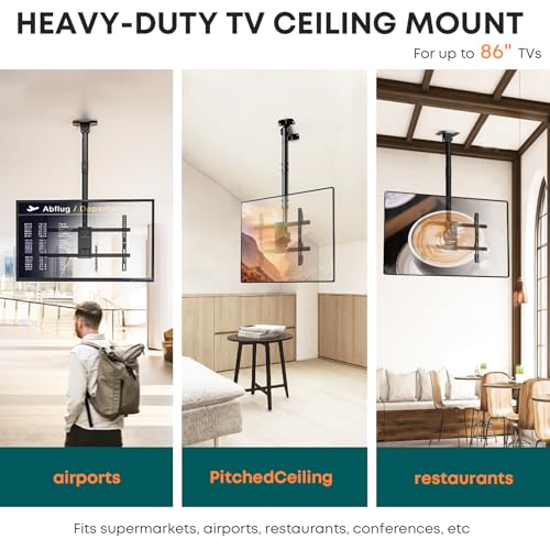 Miniatura 2 de Soporte Tv Techo Para, Ajustable E Inclinable Compatible Con La Mayoría De Los Televisores De 43 A 86 Pulgadas, Soporte De Techo Full-Motion, Soporta Hasta 60 Kg, Compatible Con Vesa 600 X 400 Mm