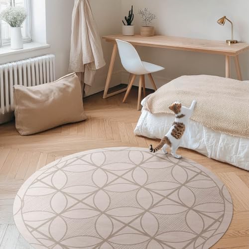 Tapis vinyle ø90 cm durable et élégant de sol pour maison deco - 3
