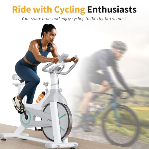 SogesPower Bicicleta ergométrica para uso interno, bicicleta estacionária, magnética, para casa, sil