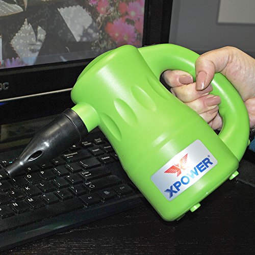 Image of XPOWER A-2 Cyber Duster Electric Air Duster for Dusting,Drying,Inflating,Blowing,Car Detailing,Computer Maintenance,Leaf Blowing,90 CFM,7 Nozzles+ 2 Brushes,High Performance Motor, Eco-Friendly, Green