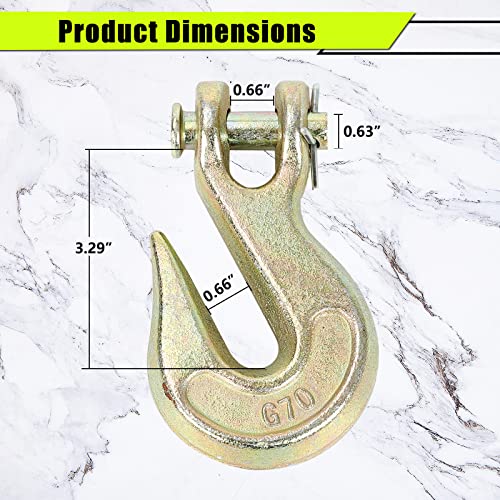 Gooeap (2 Pack) 1/2 Inch Grade 70 Clevis Grab Hooks, 12,000 Lbs Wll For Wrecker Flatbed Truck Trailer Tow Chain Transport #TOP1