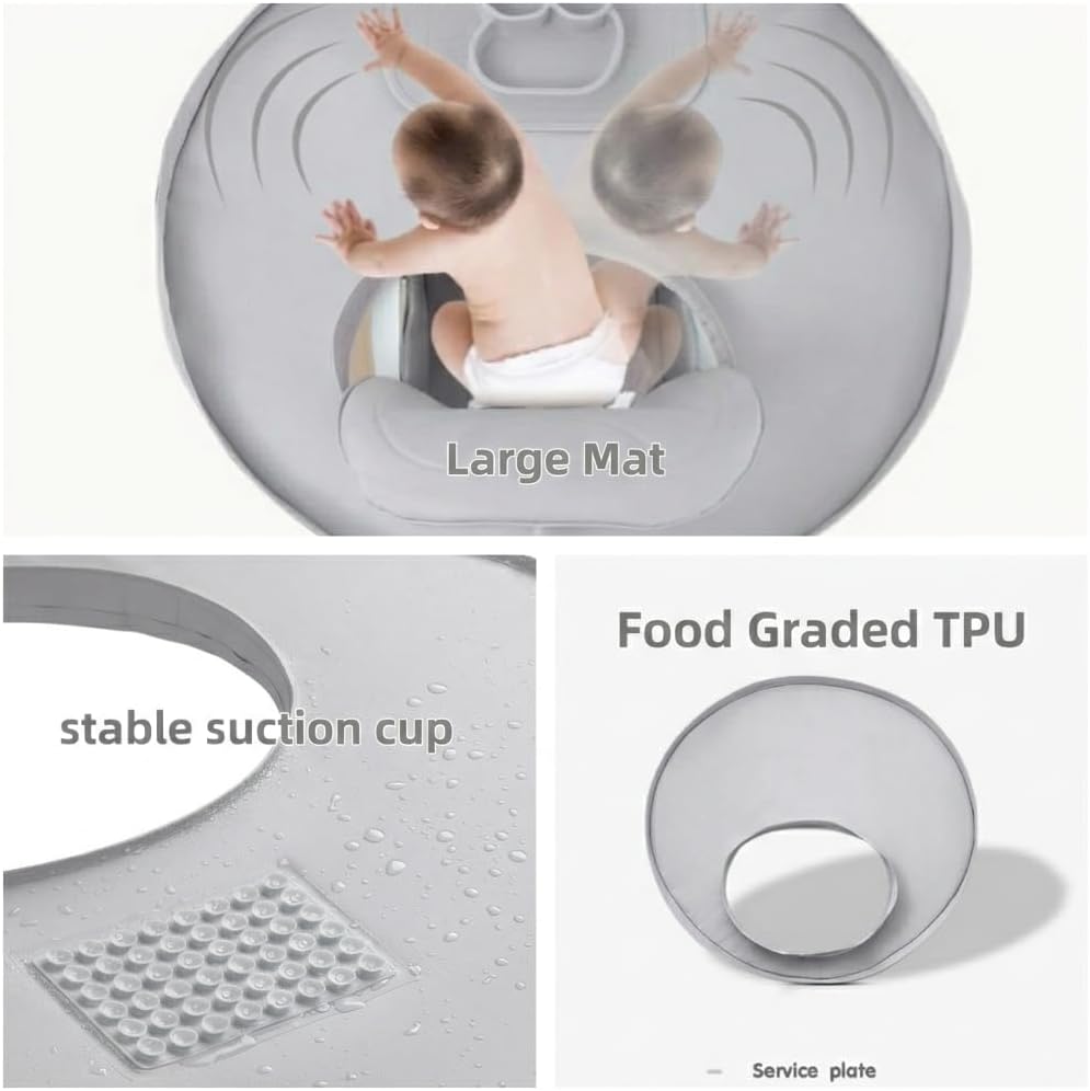 Baby bib Food Catcher Bib and Tray Set | High Chair Self Feeding, Self Eating | No-Mess Mealtime | Easy Cleanup for Baby&Toddler