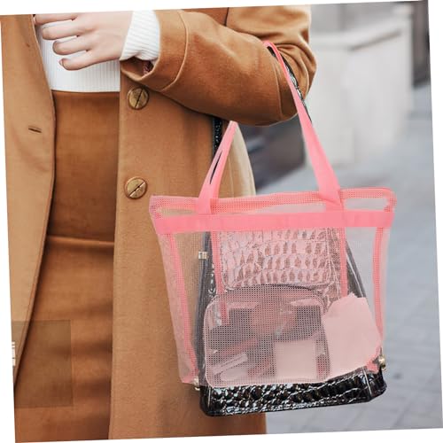 Toyvian Mesh Beach Bag for Women Large Portable Swim Tote with Zipper and Handle Waterproof Wet/Dry Separation for Pool Travel and Beach Essentials3