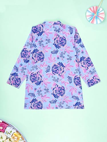 Image of KiddoPanti Boys 100% Cotton Ethnic Motif Printed Short Length Kurta