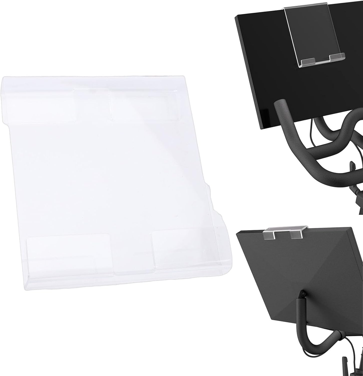 Aramox Fitness Bike Tablet Holder, Clear Acrylic Reading Stand for Exercise Bike Treadmill Phone Tablet Rack Universal for Home Gym