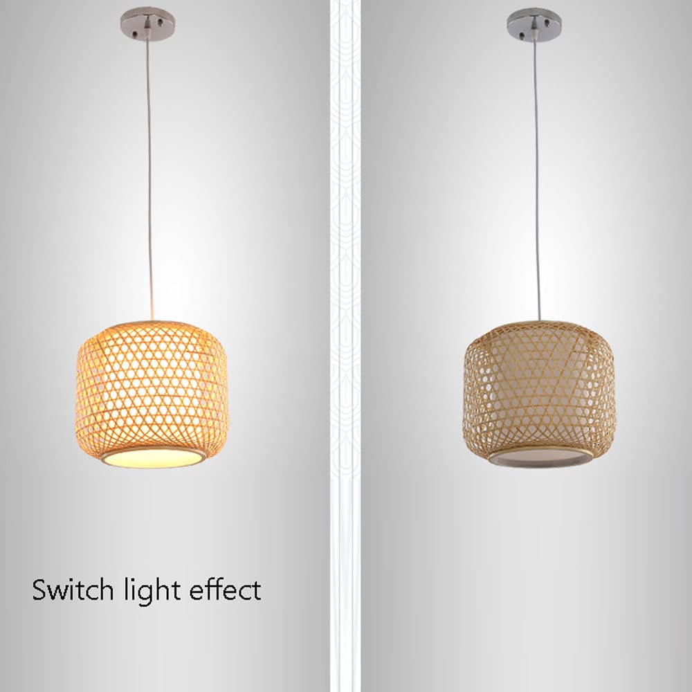 Pantalla De Lámpara De Cesta De Mimbre De Luz Colgante De Pasillo Araña De Nido De Pájaro Natural De Techo De Estilo Asiático Lámpara Colgante De Mimbre De Bambú para Iluminación Interior