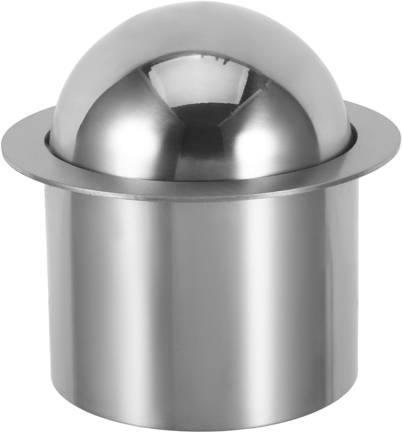 Housoutil Built-in Countertop Trash Bin Lid 20cm Stainless Steel Embedded Recessed Waste Can Cover for Kitchen and Bathroom Use