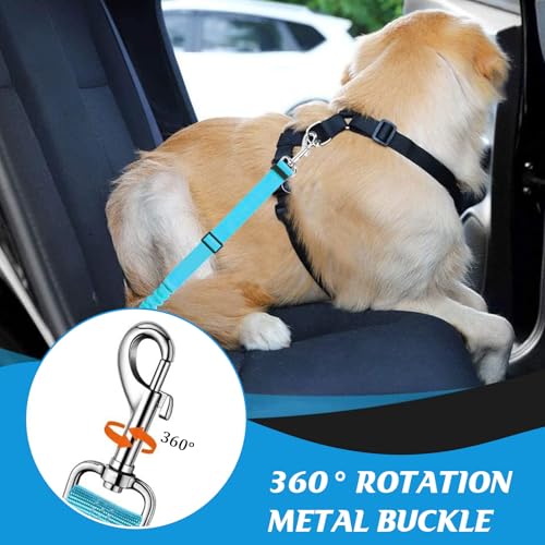 QINGYIWL Doppelter Anschnallgurt Hund Auto, 2 in 1 Verstellbarer Hundegurt fürs Auto, Sicherheitsgurt Hunde für Auto für Kleine & Mittlere Hunde (Blau)