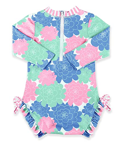 Besserbay Infant Girls Uv Protection Floral Aqua One Piece Long Sleeve Swimsuit 0-6 Months #TOP1