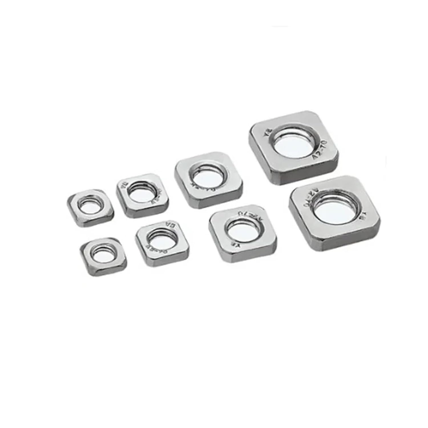 Stainless Steel Square Thin Nuts, DIN562 Metric Thin Square Nuts Stainless Steel M3-M10 20-100pcs(M10-50pcs)