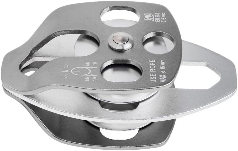 Double Pulley Climbing Sheave Ball Bearing Incorporating Compact Structure and Easy Rope Removal Function Suitable for Operations Pulling