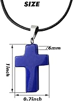 Vista 2 de GXXMEI 20PCS/Set Cross Shape Stone Pendants with Leather Chain Chakra Beads Crystal Quartz Healing Charms for DIY Necklace Jewelry Making, Assorted