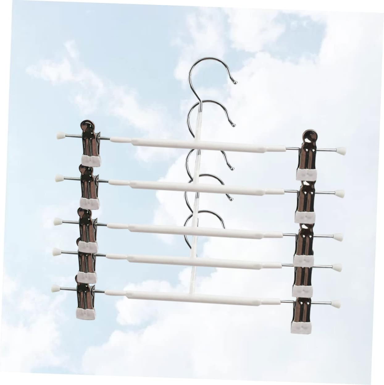 Metal Plastic Pants Hangers 5pcs Non Slip with Clips, for Skirt