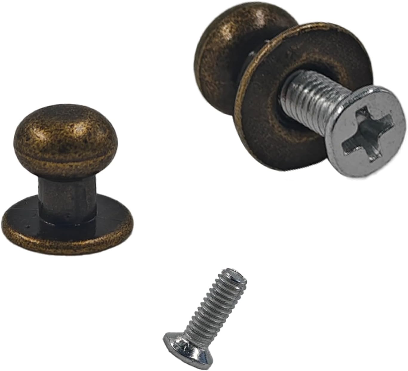 10PCS 12x11mm Mini Round Head Knobs, Bronze Cabinet Pulls with Mounting Screws, Vintage Metal Handle for Jewelry Box, Craft Case, Small Drawers