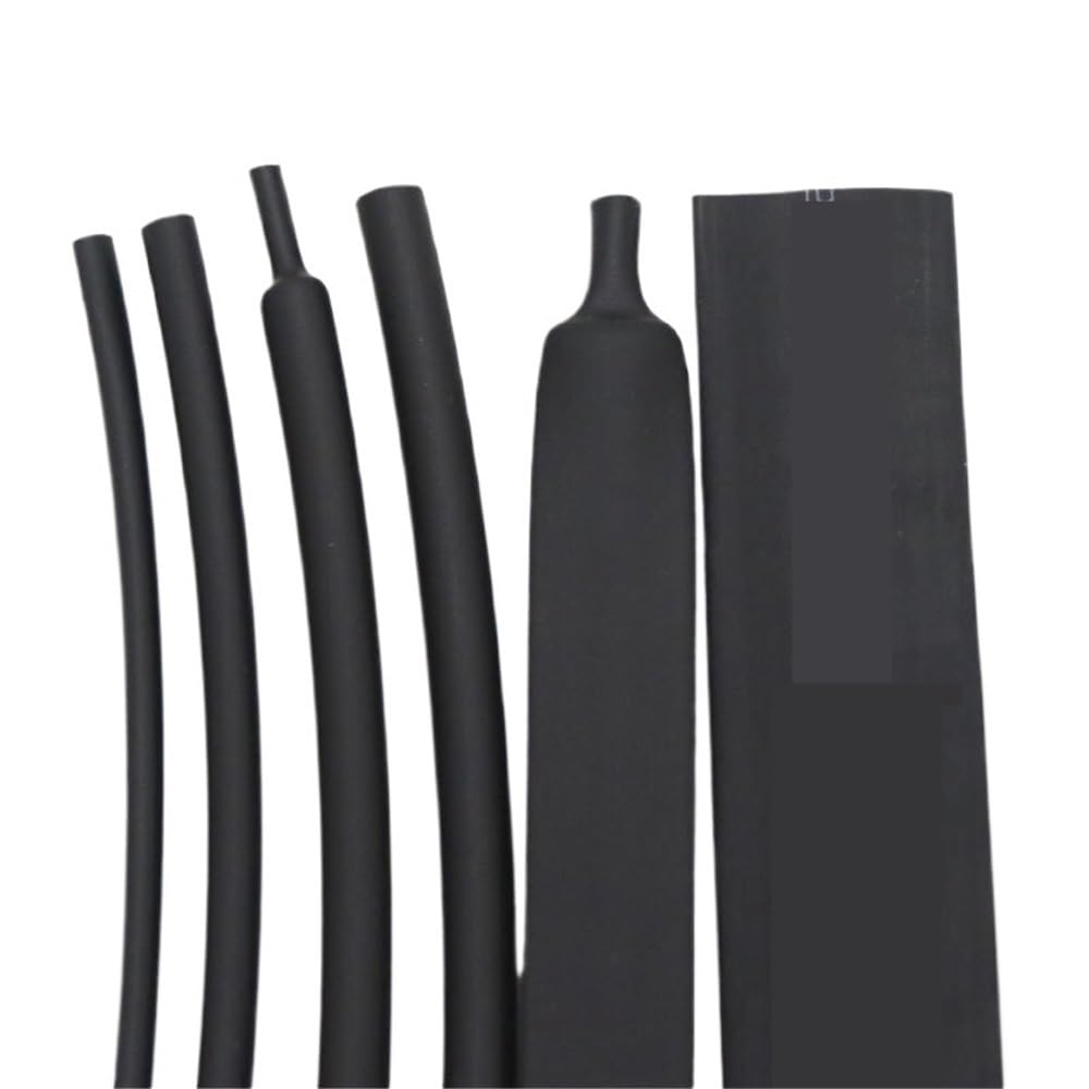 Guaina termorestringente Nera 1-200 m, Guaina termorestringente 3:1, Diametro 1,6-39 mm, for Fili con Colla a Doppia Parete(7.9MM*25 Meters)