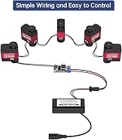 Vista 4 de LX-224 Serial Bus Servo, 3 Conectores 44.1 lbs Gran Torque Doble Rodamiento de Bolas Motor Servo de Metal Completo Equipado con Sistema