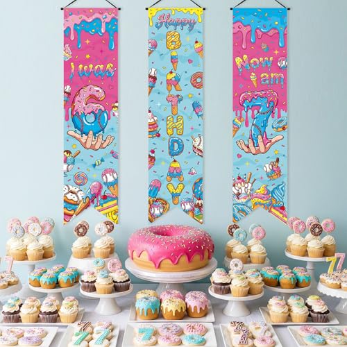 Image of Chiisong 3 Pieces 6 7 Birthday Party Banner Decorations 67 Meme Themed Birthday Banners 7th Porch Signs Hanging Wall Decor for 6 7 Theme Party Photo Booth Backdrop Photography Supplies