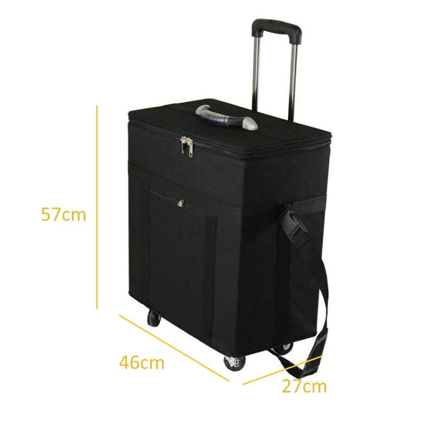 Trolley de rangement de lunettes pour voyage, 180 casiers et roues, tissu Oxford, étui organisateur de lunettes de soleil portable, valise de présentation avec tige extensible