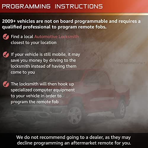 Mando a distancia Ram 1500 repuesto de llave con arranque remoto para modelos 2013 a 2018 5