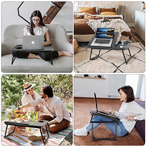 Eydoter US-E-DNZ-01-BLACK Laptop Desk For Bed Couch, Portable Lap Desk/ Stand For Laptop, Small Adjustable Foldable Bed Table thumb #4