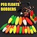 SILANON Peg Floats Fishing Bobbers,Foam Cigar Fishing Floats Bobbers Catfish Floats Slip Fishing Cork Bobbers with Pipe Plug for Catfish Santee Rig Freshwater Saltwater Fishing