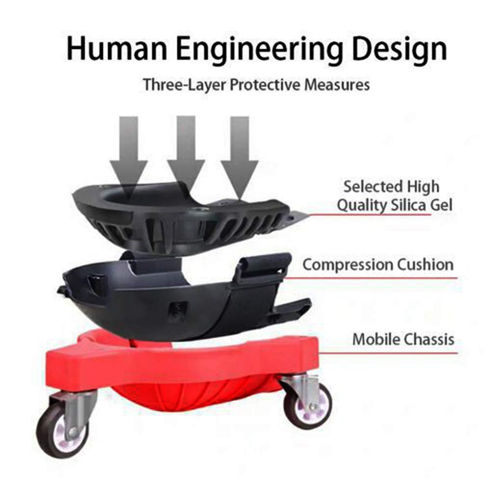 Ginocchiera Mobile,Ginocchiere Antinfortunistica,Multifunzionale con rotelle mobili, Flessibili, per Lavoro, Costruzioni, Cantiere