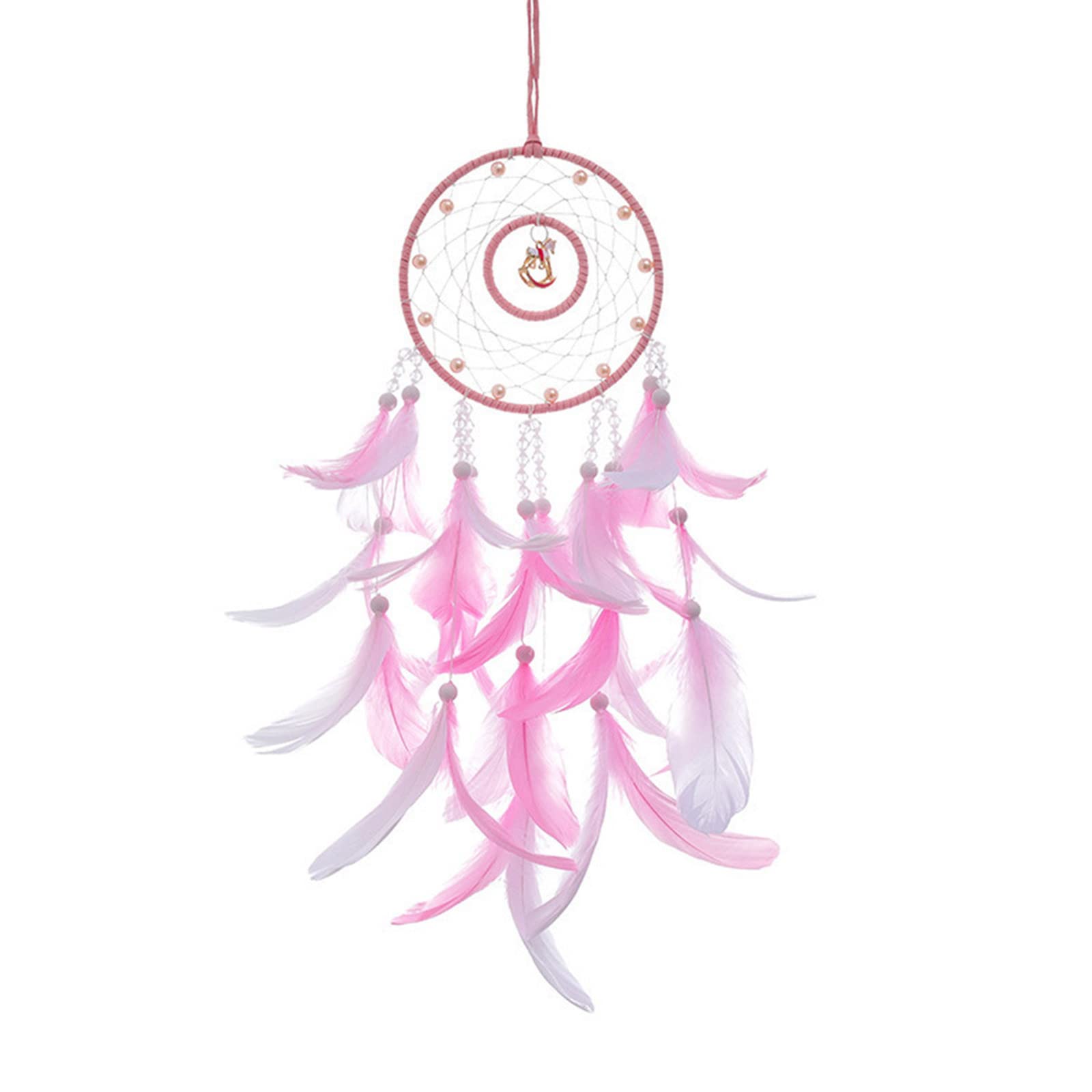 yanwuwa Feather Dream Catcher with LED Lights Wall Hanging Ornaments Decor for Bedroom Wedding Decorations Feather Dream Catcher with Lights for Bedroom Adult for Girls Room Wall Decor Bless Hanging