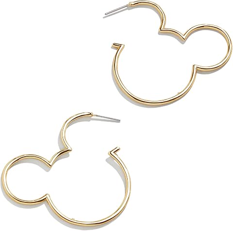 BaubleBar Disney Mickey Mouse Outline Gold-Plated Hoop Earrings