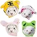 4 PCS Ferret Hat Cartoon Animal Shape Pet Cap Small Animals Clothes Accessories Winter Warm Hat for Ferret Rabbit Guinea Pig Chinchilla Kitten Puppy Halloween Dress Up Photo Pet Supplies (4 Pcs)