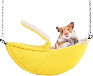 Norhogo Banana Typ Hamster Hängematte Warmes Haus Käfig Hängematte für Kleine für Kleine Tiere Warm Plüsch Kuschelhöhle Hängebett Käfig Schlaf Nest für Ratte Frettchen Chinchillas Rennmäuse, Gelb product image