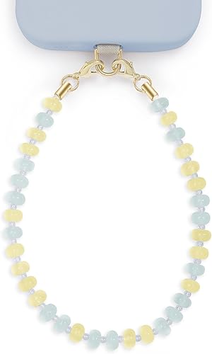 Vista 19 de Dije de piedra natural para teléfono, correa de muñeca de teléfono curativa con cuentas, cordón de cadena para teléfono celular hecho a mano