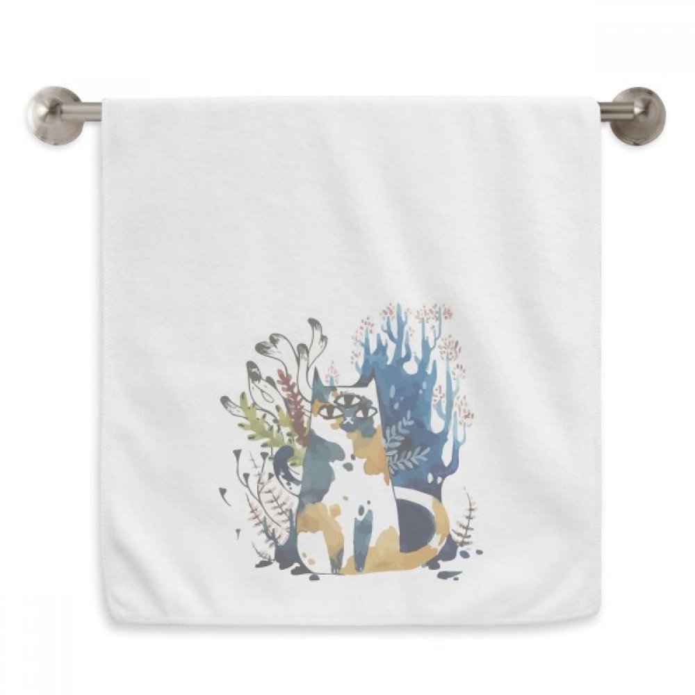Serviette débarbouillette chat aquarelle visage et mains douce