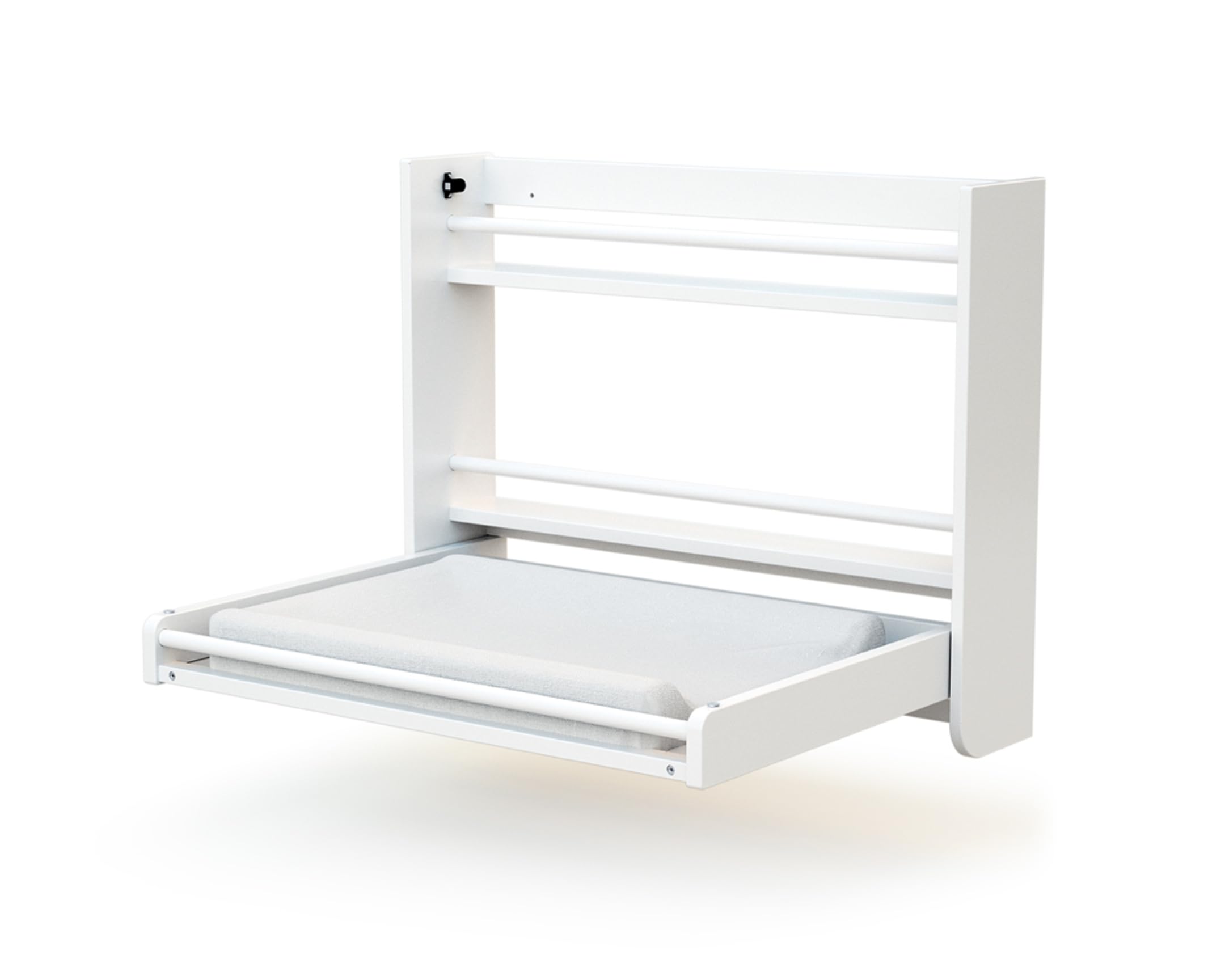 AT4 - Cambiador bebé pared plegable CONFORT madera - Blanco - 83 x 66 x 66 cm