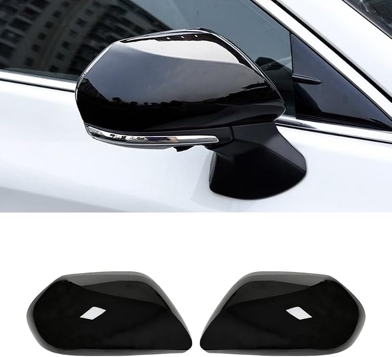 Capas de retrovisor externo MAXDOM LLC em ABS preto brilhante para Toyota Camry 2018-2025 e Alavon 2019-2022 – Par