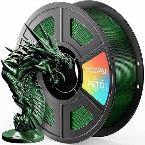 YOOPAI ArmyGreen PETG Filament 1.75mm, 1KG 3D Printer Filament, Pre-Dried, Strong Layer Adhesion & Toughness, Neatly Wound & Vacuum Sealed for FDM 3D Printers