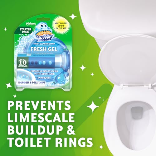 Image of Scrubbing Bubbles Fresh Gel Toilet Bowl Cleaner, Rainshower, 6 Count 2-Pack