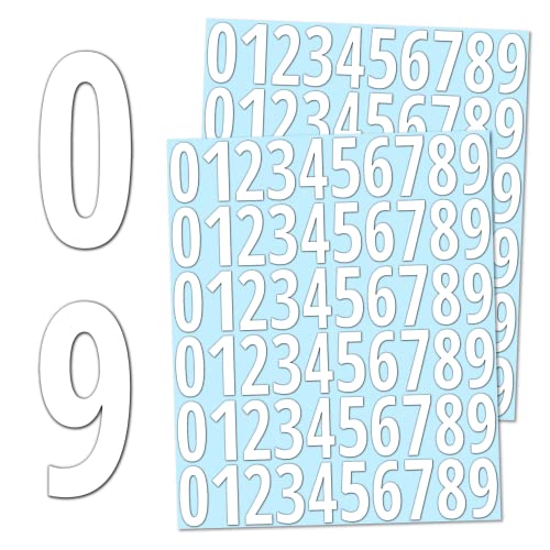600 Pièces, 25mm - Chiffres Adhesifs Autocollants Vinyle Imperméable - Blanc