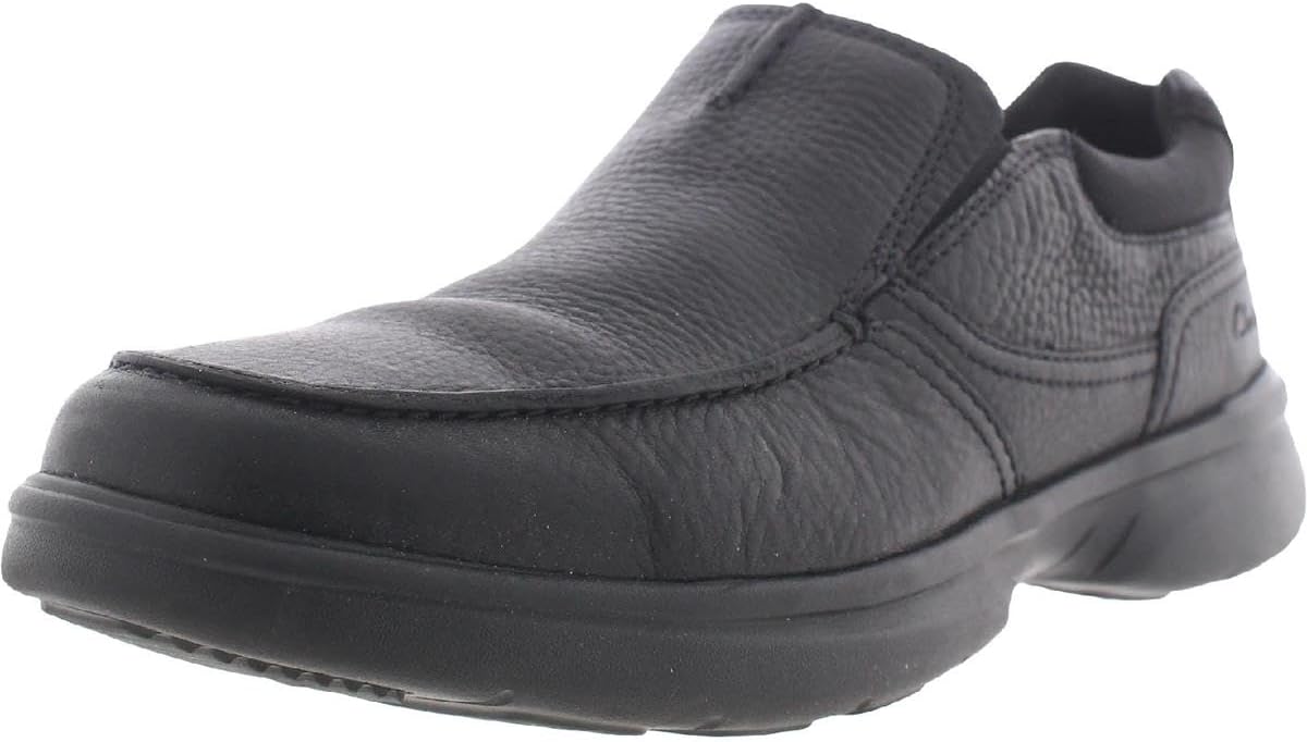 Clarks Men's Bradley Free Loafer, Black Tumbled Leather, 13