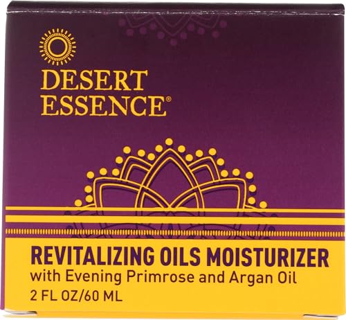 Desert Essence Revitalizing Oils Moisturizer - 2 Fl Oz - For Daily Makeup - Omega-6 Fatty Acids - Argan, Avocado & Evening Primrose Oil - Fights Environmental Stressors - Cleanse