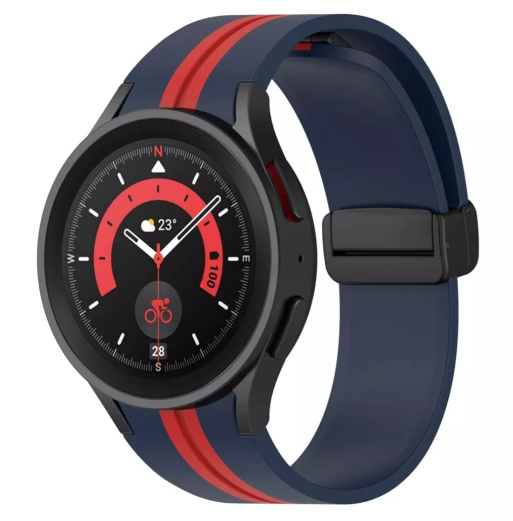 DadoSilicone Midline Strap With Magnetic folding Buckle Compatible with Samsung Galaxy Watch 6 Classic 47/43mm | 5 Pro 45mm | 4 Classic 46/42mm | Watch 6/5/4 44/40mm, No Gap design