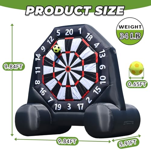 Riesige aufblasbare Dartscheibe, 3 m, aufblasbares Fußball-Kick-Dart-Spiel mit 370-W-Gebläse, aufblasbares Fußball-Zielscheibe, Hofspiel, 8 klebrige Fußballspiele – Bild 6