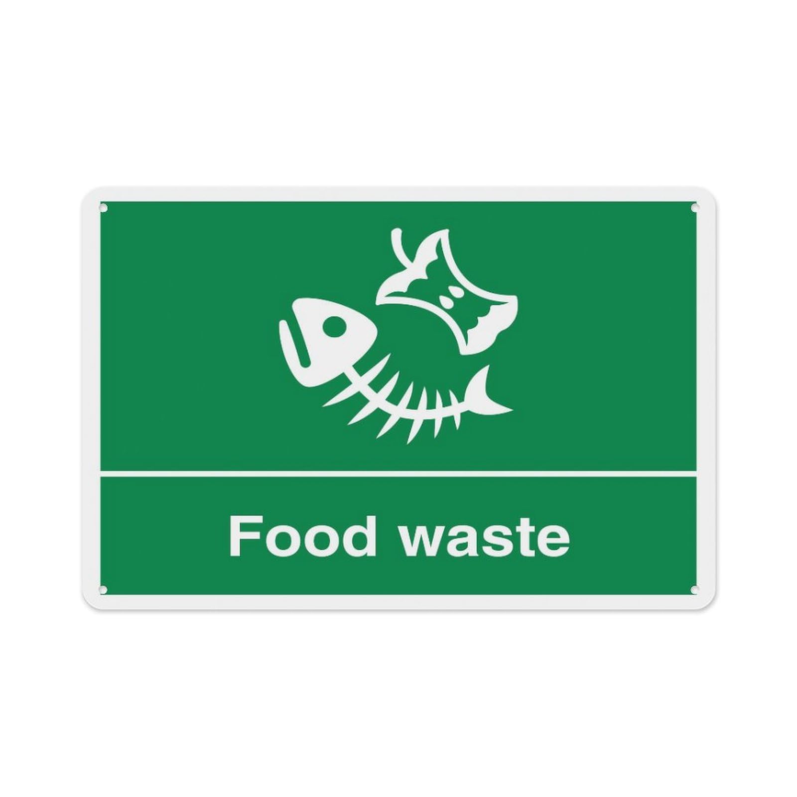 peiyeety Food Waste Aluminum Tin Warning Signs For Home Outdoor Garden 8X12 Inches