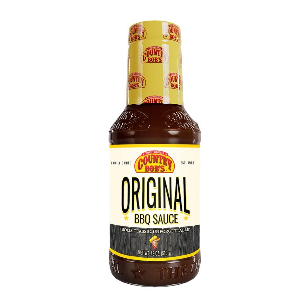 Country Bob's Original Barbecue Sauce, Sweet & Savory BBQ Sauce for Meat, Chicken, Fish, Pork, Gluten-Free, 18 oz (Pack of 1)