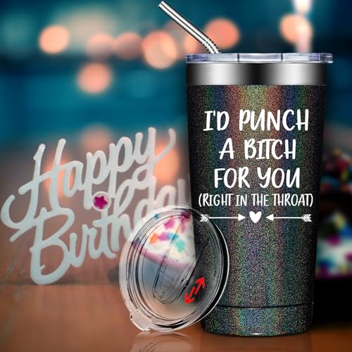 BIRGILT I'd Punch A B for You Gifts - Mothers Day Gifts for Mom, Wife, Grandma - Best Friend Friendship Gift for Women - Birthday Gift for Sister, Girlfriend, Bestie - 20oz Funny Tumbler for Her — view 5