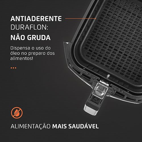 Fritadeira Sem Óleo Air Fryer 4L, Mondial, Grafite/Inox, 1500W, 110V - AFN-40-PI