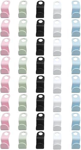 Miniatura 1 de 40 piezas Mini colgador de ropa ganchos de plástico en cascada organizador de abrigos de armario soporte de estante ahorro de espacio para armario