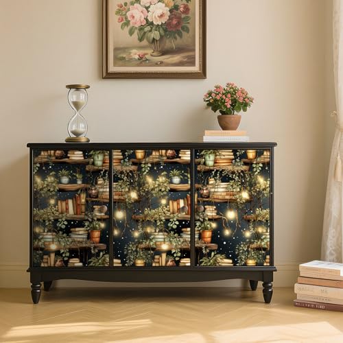 Papier peint noir ReWallpaper rouleau adhésif rénovation meuble étagère - 7