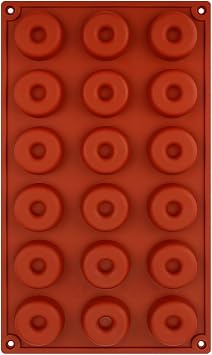 GLADFRESIT Mini Doughnut Mold - Silicone Donut Mold 18 Cavity Molds for Doughnut Candy Biscuit Bagels Muffins